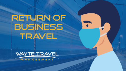 Man wearing mask for business travel